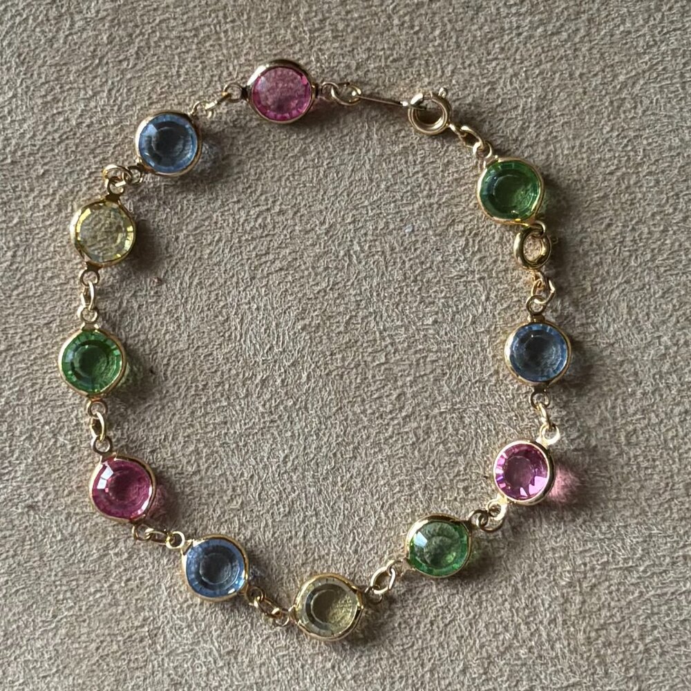 Swarovski Crystal Bezel Bracelet Pastel